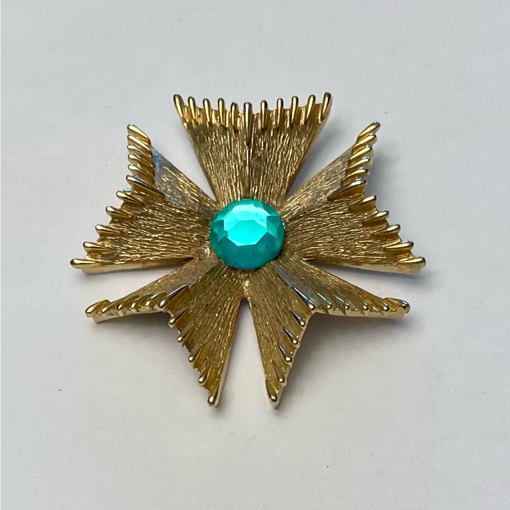 Vintage Goldtone Brutalist Style Brooch